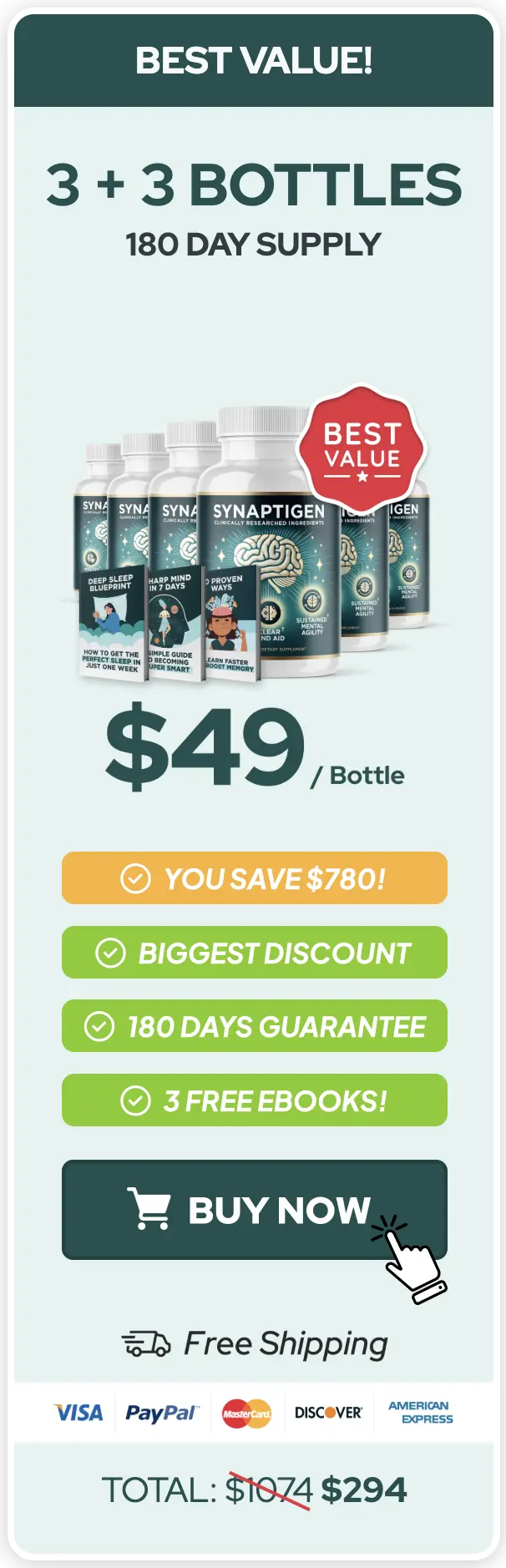 Synaptigen order six bottles