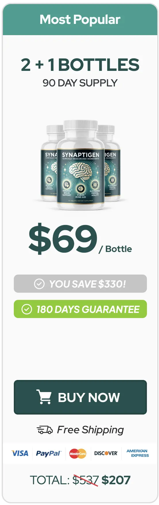 Synaptigen order three bottles